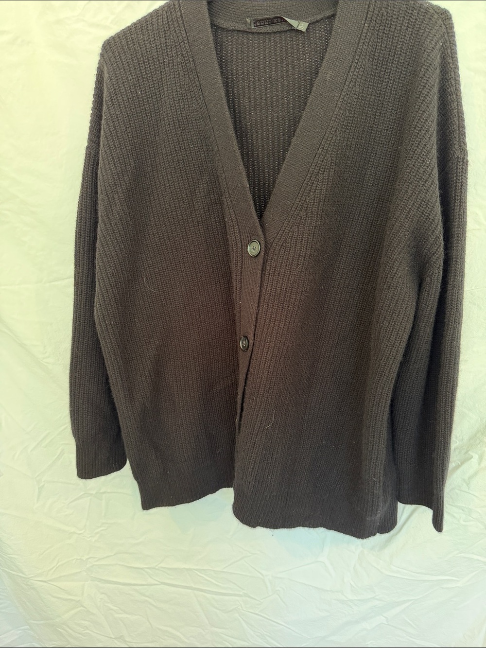 Jenni Kayne 100% Cashmere Button Front Cardigan Black Size Small